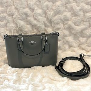 LIKE NEW Coach Mini Gallery Tote Sage/Silver Hardware